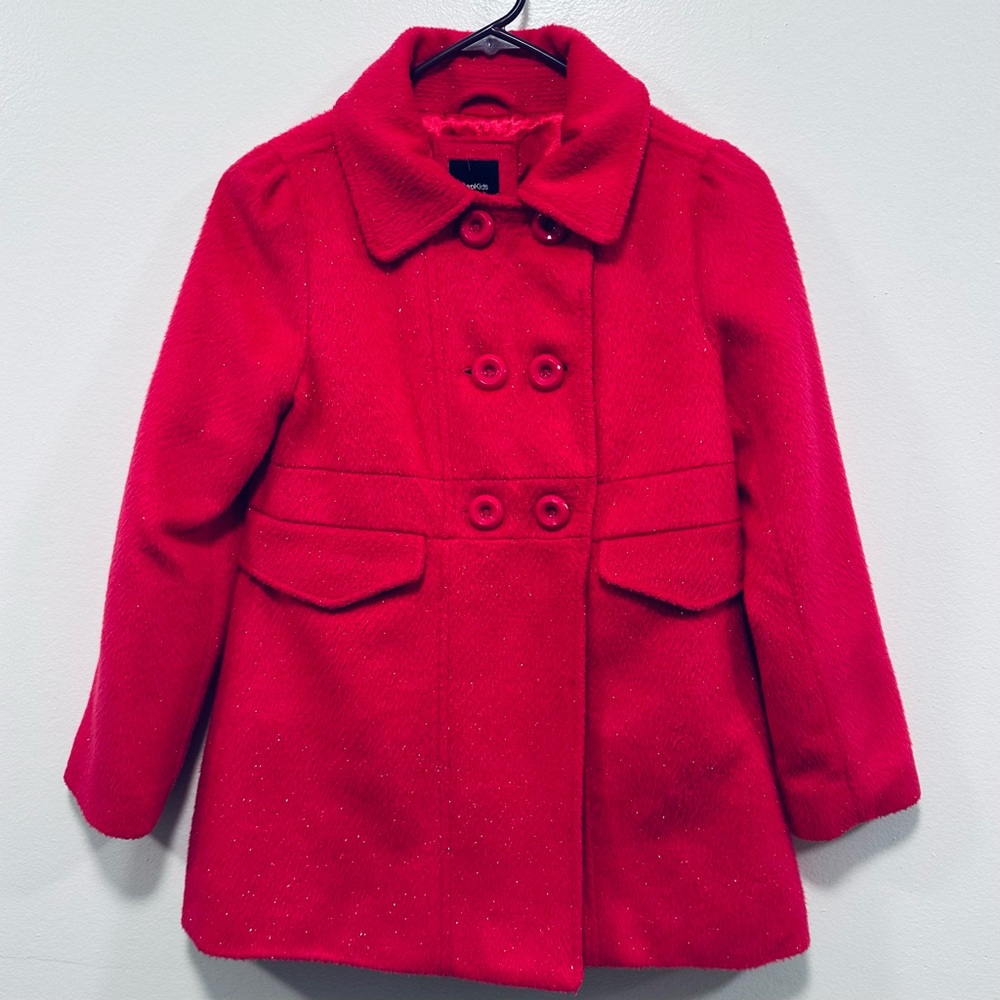 GAP KIDS Girls' pink sparkle Double-Breasted pea Coat size large